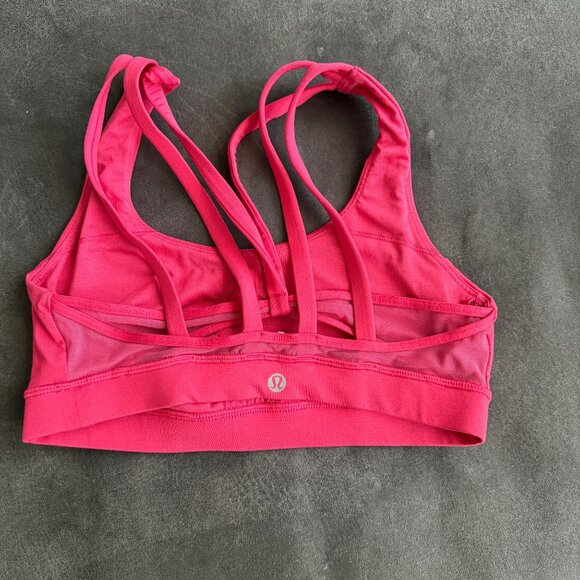Lululemon Strappy Pink Sports Bra With Mesh Back Detail - Picture 2 of 2